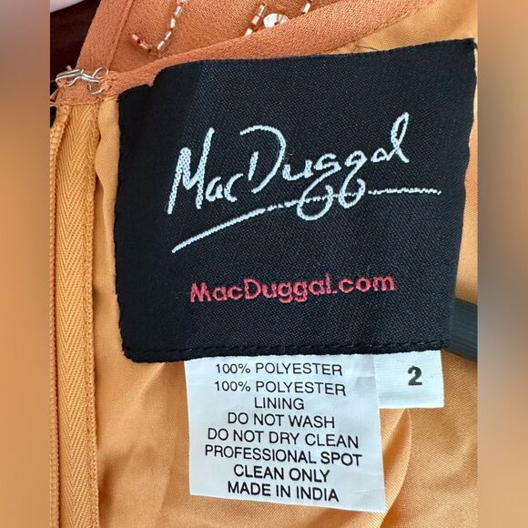 Mac Duggal | 70264 Abstract Beaded Sleeveless Midi Sheath Dress Size 2 NEW - Picture 11 of 12